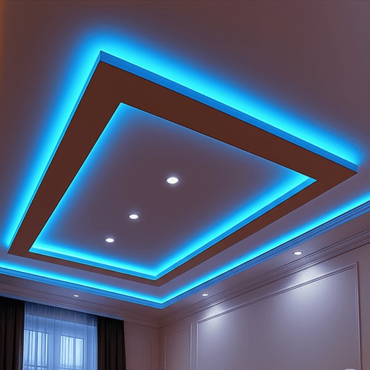 Aliağa alçıpan asma tavan – Led isikli örneği
